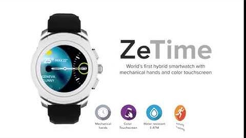 MyKronoz ZeTime Elite Hybrid Smartwatch with mechanical hands over a color touch screen
