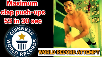 #clappushups #30secpushupchallenge | Maximum Hand clap pushups in 30 seconds | world Record