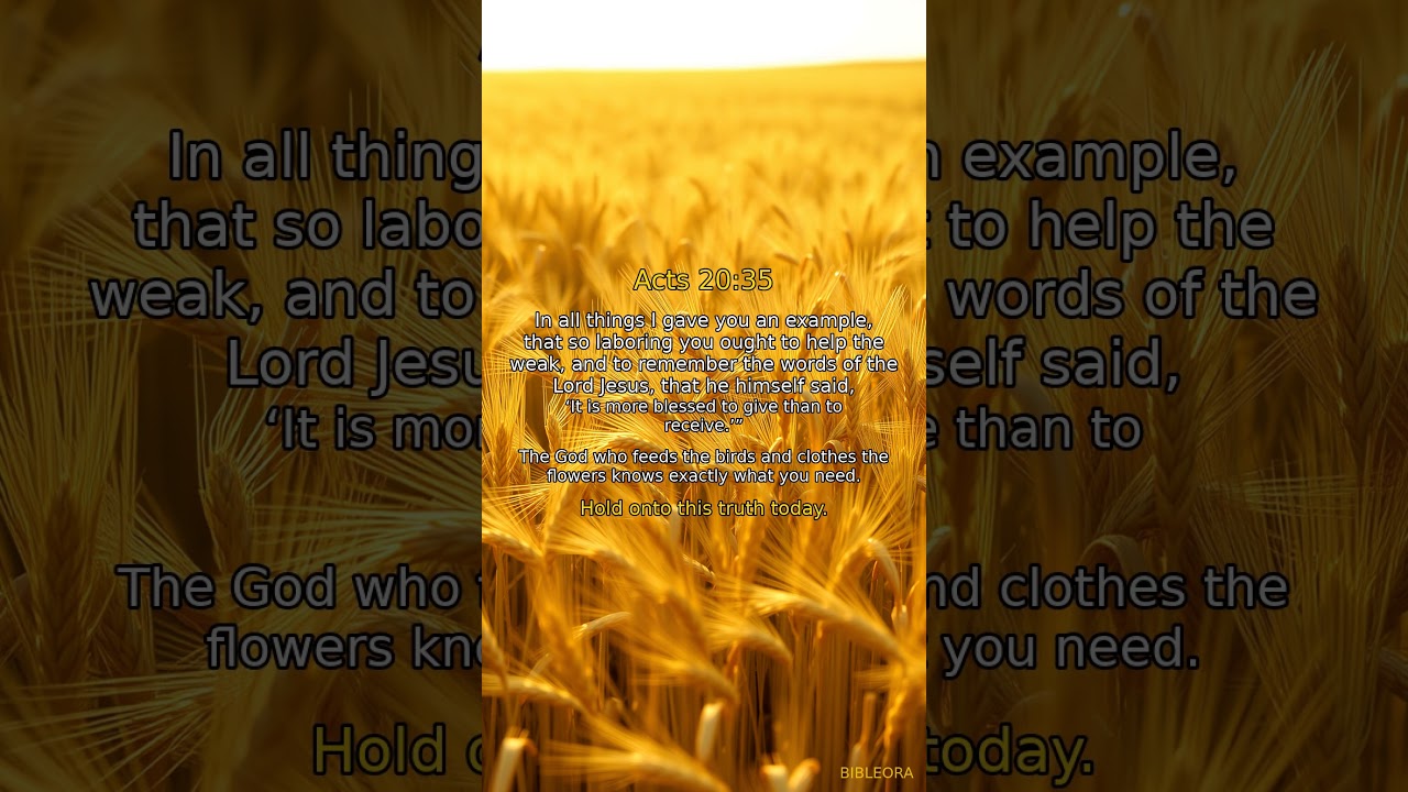 ✝️ POWERFUL SCRIPTURE: Acts 20:35 #shorts
