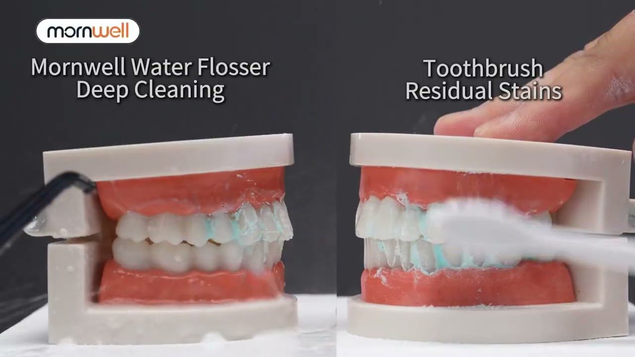 Mornwell Water Flosser Teeth Picks 4 Jets 3 Modes Portable Cor