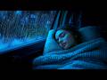Deep Sleep Therapy with Powerful Rain & Thunder on Car Roof in Misty Forest During Storm at Night