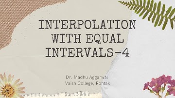 Interpolation with Equal Intervals 4