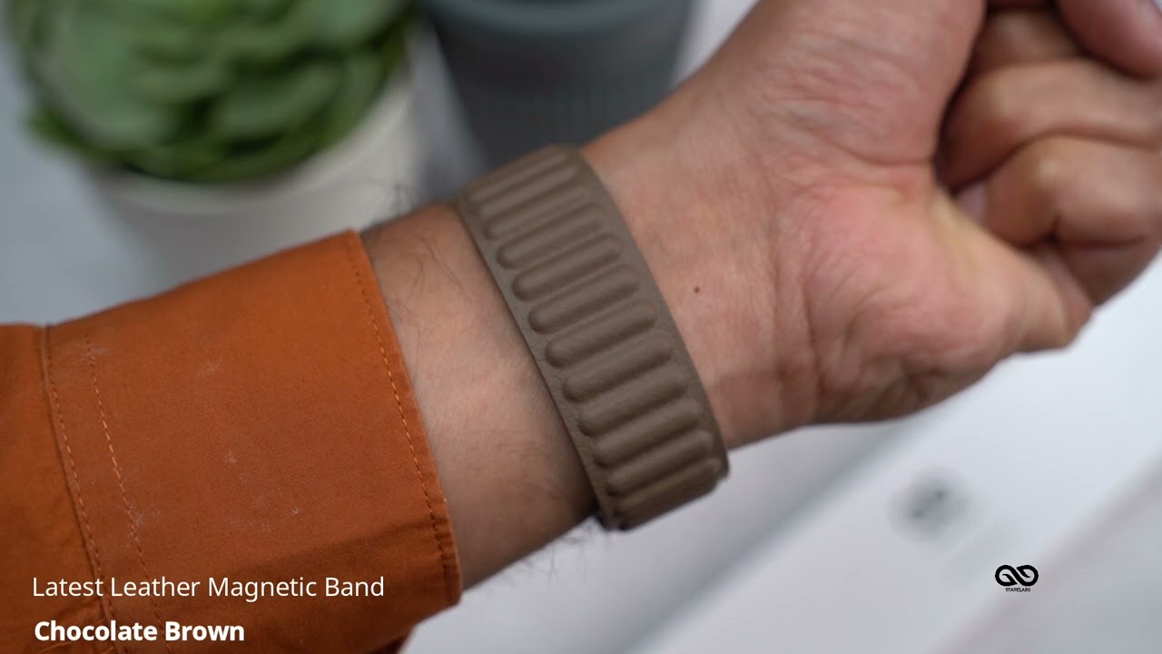 Chocolate Brown Latest Leather Magnetic Band For Apple Watch 38/40/41/42/44/45mm