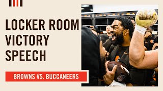Victory speech from the Browns win over the Buccaneers | Cleveland Browns