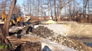 Укрепление берега гранитным камнем. Берегоукрепление(, 2016-03-20T13:34:09.000Z)