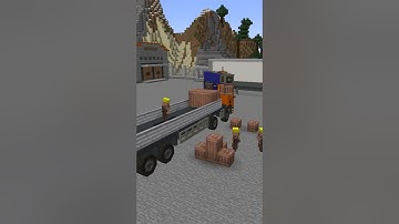 Minecraft : Build Flatbed Truck with Crane Support Using Create Mod and Chisels & Bits | Episode 03