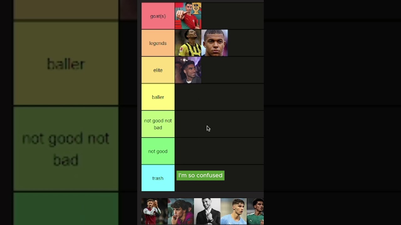 might lose subs from this footballer tier list 