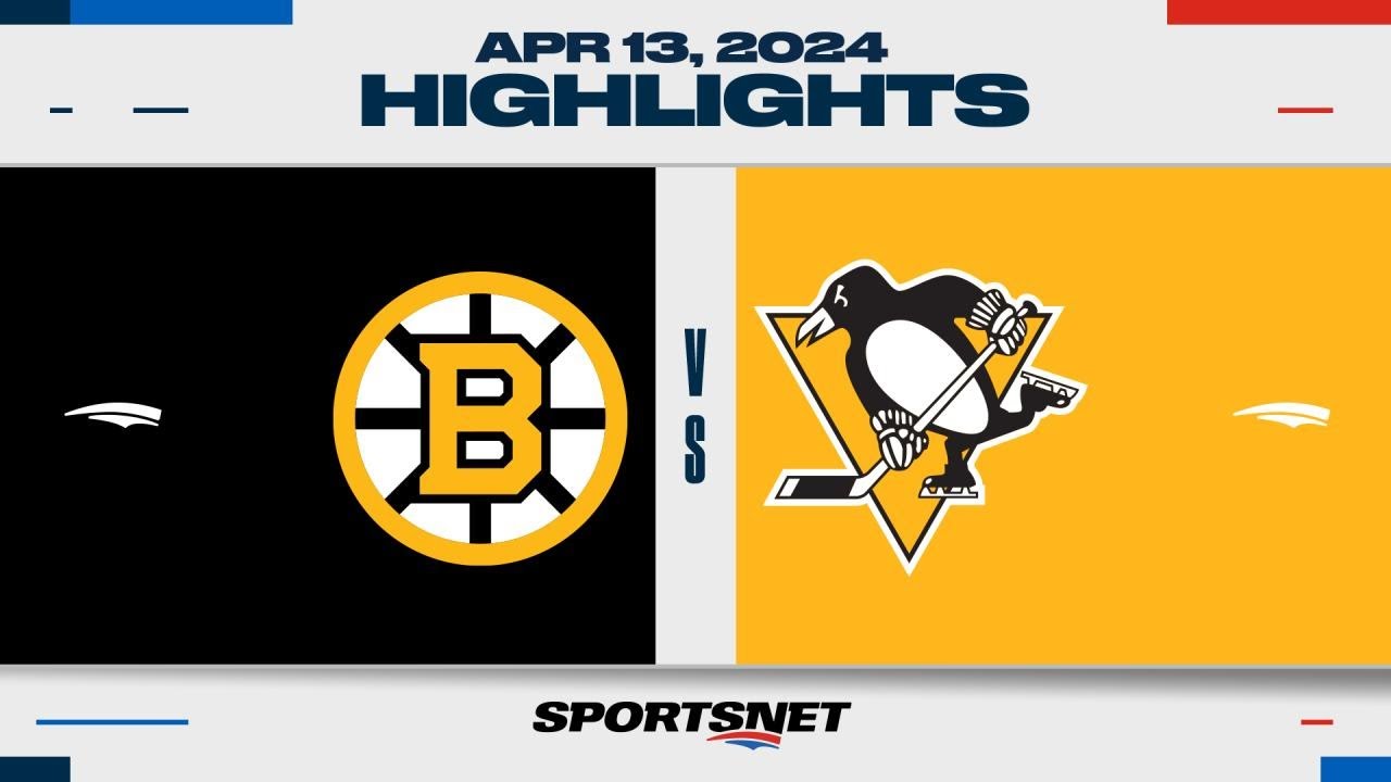NHL Highlights  Bruins vs Penguins   April 13 2024
