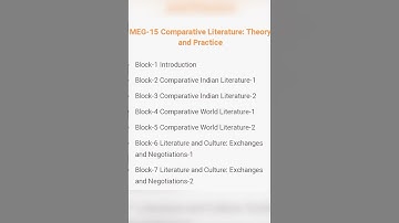 MEG 15 : Comparative Literature : Theory & Practice ||IGNOU MA English Syllabus Block wise|| #ignou