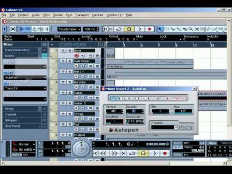 Cubase SX 2.2. Подключение MIDI-эффектов.Секция Inserts