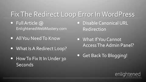 How To Fix The Redirect Loop Error In WordPress