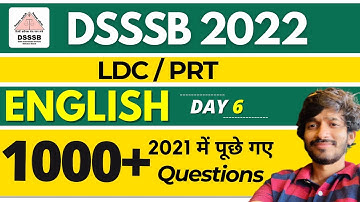 DSSSB Previous Year Questions | English | Day 6 | PRT/ Head Clerk/ Asst. Grade 2/ LDC/PGT |  Vinay