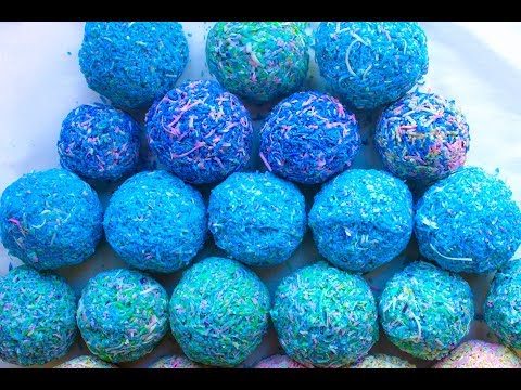 Crushing Soap Balls. Recycled soap.Asmr relax sound