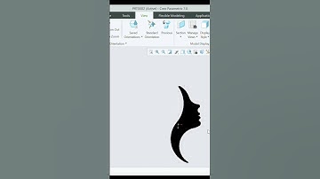 girl face sketching and extrude in creo