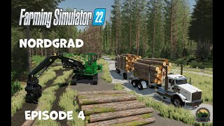 FS22🌲Nordgrad 🌲Episode 4🌲Logging🌲Transportation of the first harvested logs to the factory