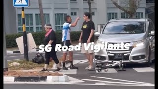 6apr2024  when driver & cyclist meet at zebra crossing at yishun