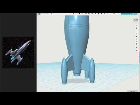 Rocket Ship 123D Design Tutorial (Sketch + Revolve)