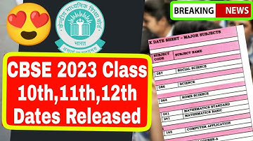 CBSE Class-10,11 & 12 Dates OUT😍 2023 Exams - Practical