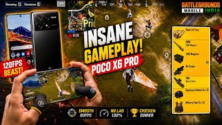 POCO X6 PRO 🔱NEW UPDATE 4.4 PUBG/BGMI🤯 SUPER SMOOTH+ 60 FPS WITH HANDCAM😍 SENSITIVITY &amp; CONTROL🔥