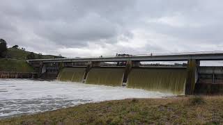 Lake Burley Dam Flood gate open, Canberra