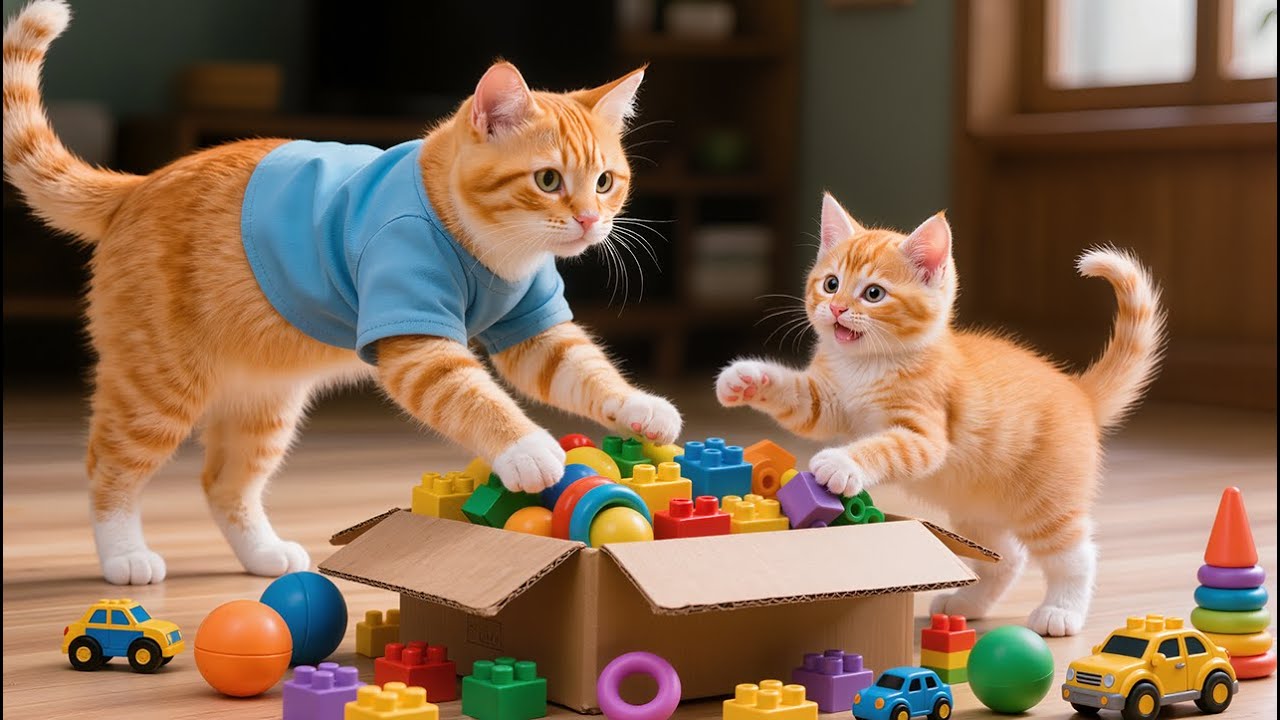 Mama Cat Trims Fur on the Farm and Makes Tiger Hat For Kittens At Home🐾🎩🐯