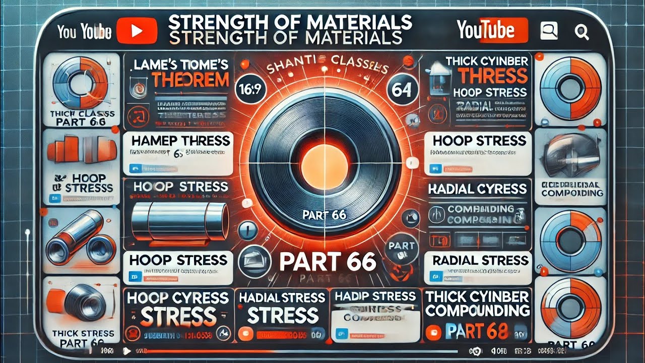 66. Thick Cylinder | Hoop stress | Longitudinal Stresses | Radial ...