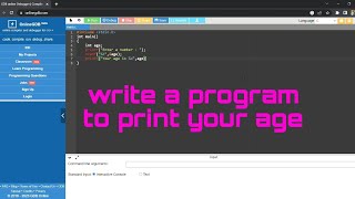 write a program to print your age || c programming language@CodeWithHarry @mysirgdotcom