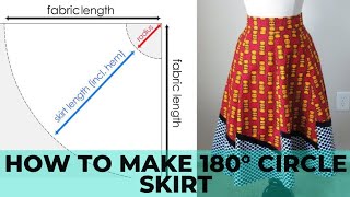 How to make half circle skirt with side pockets // How to sew half