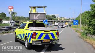 Twee voertuigen flink beschadigd na ongeval op toerit A13 Delft