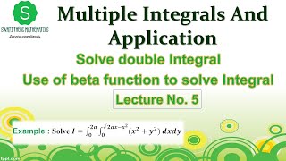 Solve double Integral using beta Function || Multiple Integrals Lecture no. 5