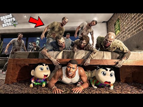 Franklin & Shinchan Built a Secret Bunker to Survive the Zombie Apocalypse 🧟‍♂️💀 | GTA 5