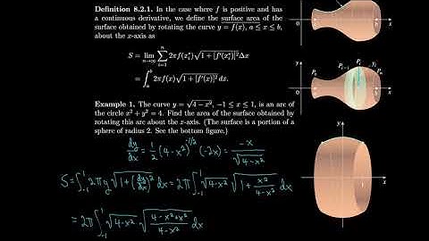 Calculus 8.2 Area of a Surface of Revolution
