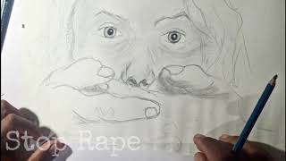 vlog 13 ||Stop Rape ||hang on the rapist || Protect girl public message through pencil sketch.