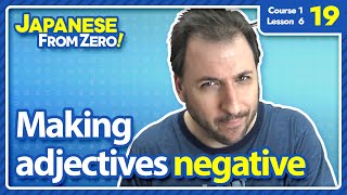 ⁣Making い adjective negative - Japanese From Zero! Video 19