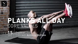 Planks All Day Core 15 Minute At Home Workout with Anthony McClain | PUMATRAC screenshot 3