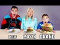 Big medium or small food challenge  petit vs moyen vs grand