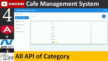 4. Cafe Management System - Add, Get & Update API of Category (Angular, Asp.net - C#, MS SQL)