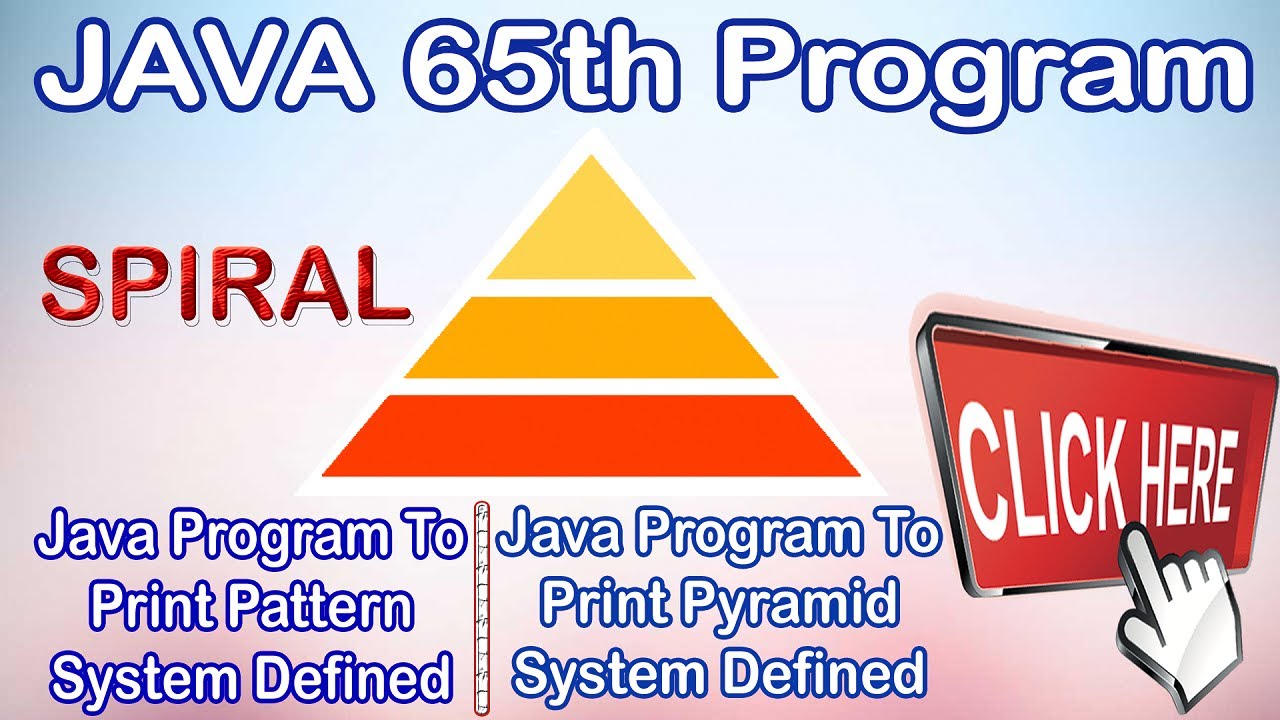JAVA 65th Program||Java program print spiral pattern system defined ...