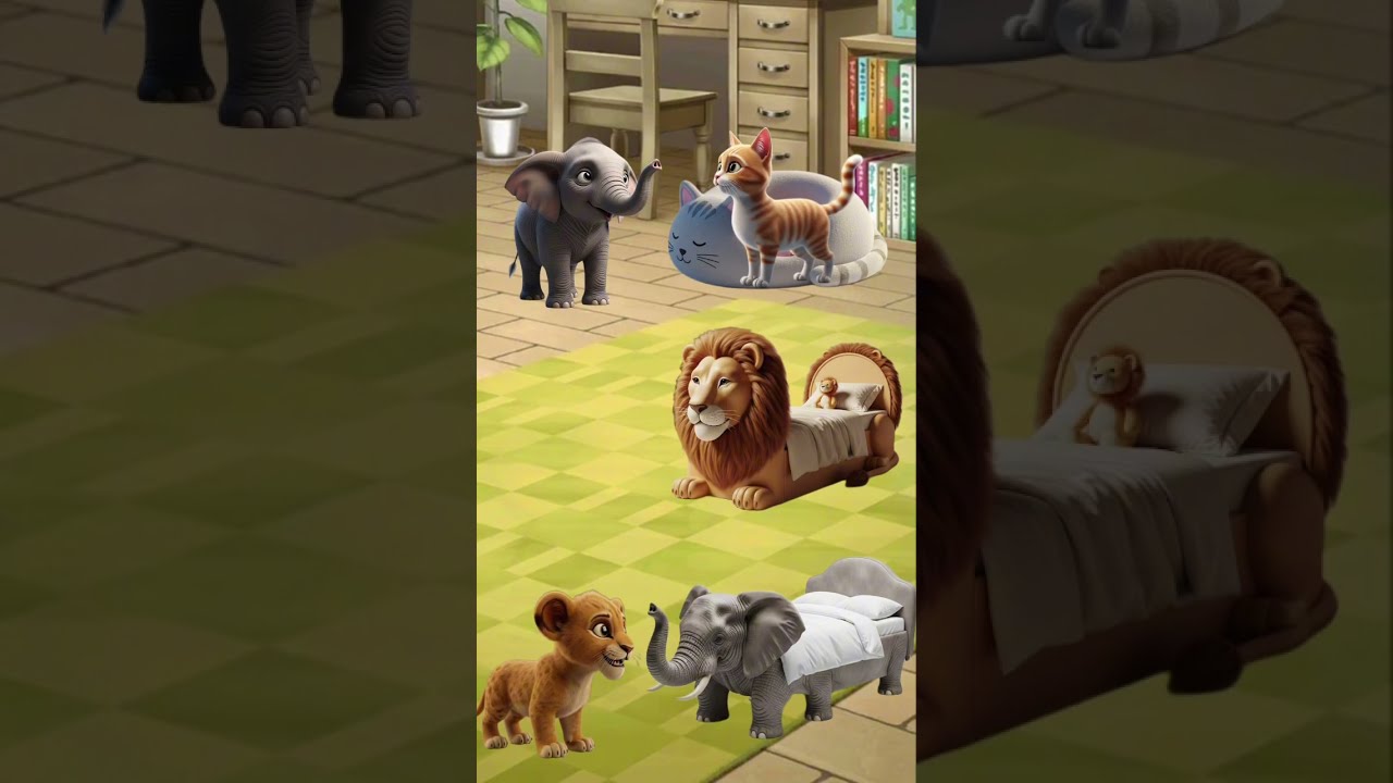 Where Is The Bed Of These Animals Cat Funny Cartoon Puzzle Cartooncat Usa Ukraine Uk