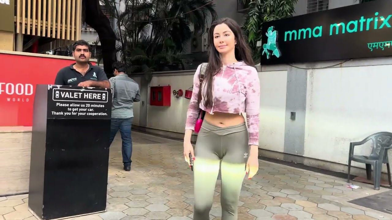 Geogia Andriani snapped outside food square in Bandra