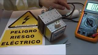 COMPROBACION MAGNETRON HORNO MICROONDAS  AVERIAS TIPICAS,  ATENCIÓN NO CORRECTO PRUEBA Minuto11;30