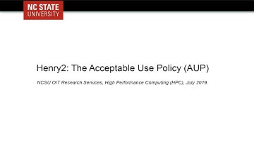 Henry2: The Acceptable Use Policy (AUP)