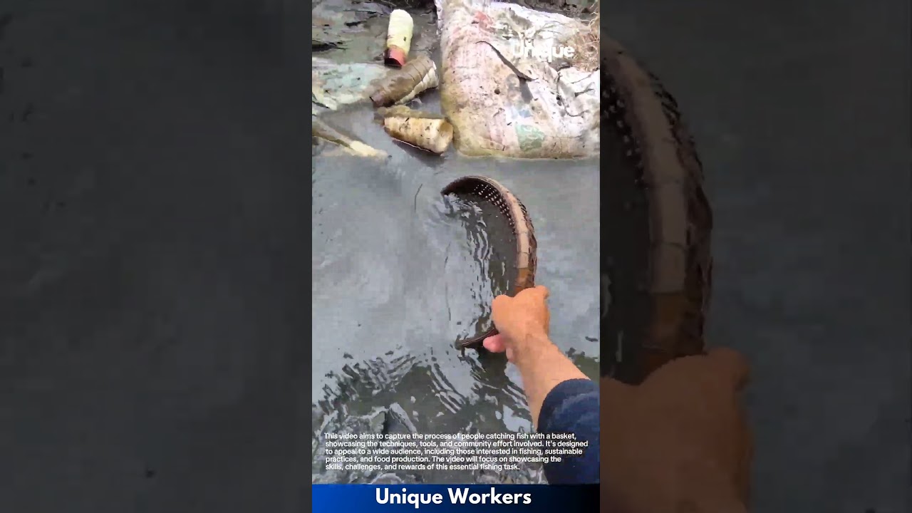 Fishing with a basket: people catching fish with a basket