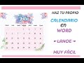 Apuntes Digitales - Crea Tu Propio Calendario en WORD ►LANOE◄