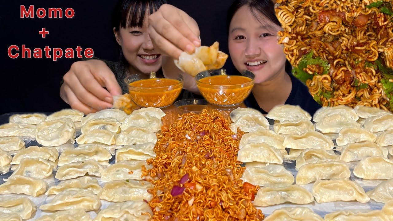 Nepali style Chicken Momo and Wai Wai Chatpate| BIG BITES| Meitei, Northeast Indian Mukbang