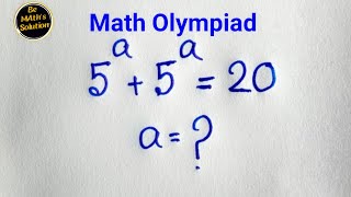 Germany | Easy Math Olympiad Puzzle with Solution | 5ᵃ + 5ᵃ = 20