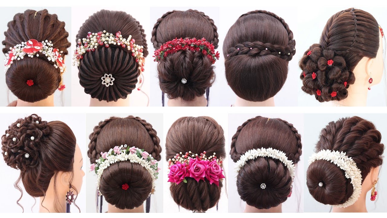 10 different bun hairstyle for wedding | juda hairstyle for bridal | ladies hair style