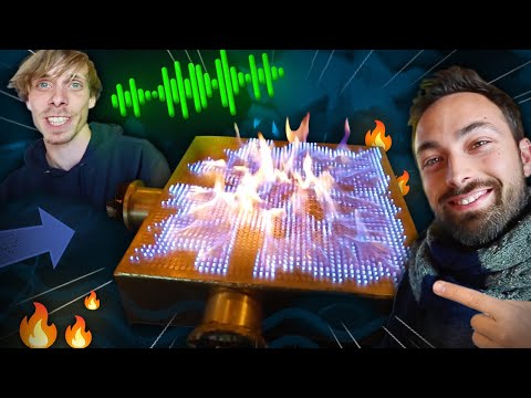 طاولة النار الموسيقية موجات الصوت النارية