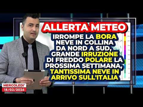 Video Allerta Meteo, irrompe la BORA: neve in collina da Nord a Sud!! Nuova irruzione polare a fine mese!!