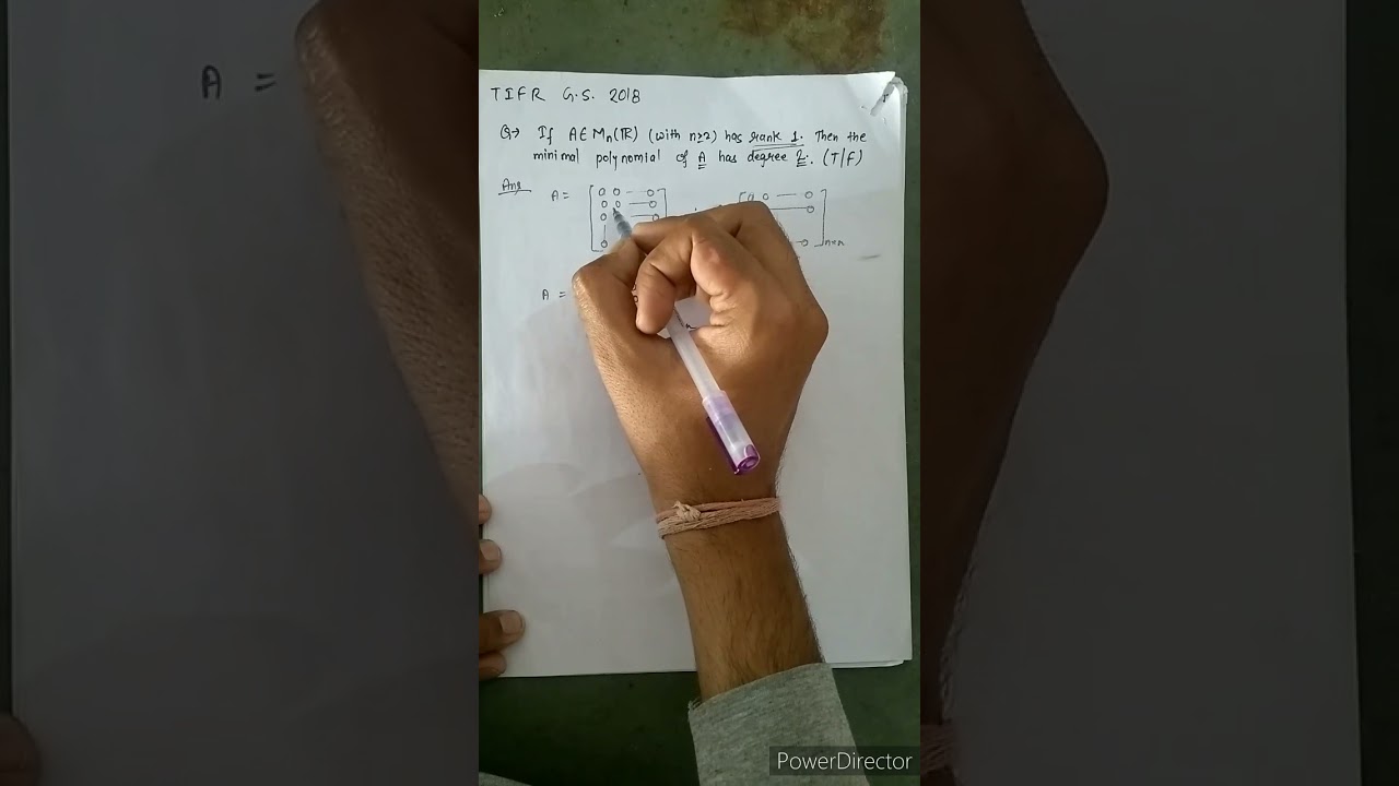 TIFR GS 2018 QUESTION PAPER/RANK OF MATRIX/MINIMAL POLYNOMIAL IIT JAM/MINIMAL POLYNOMIAL 
